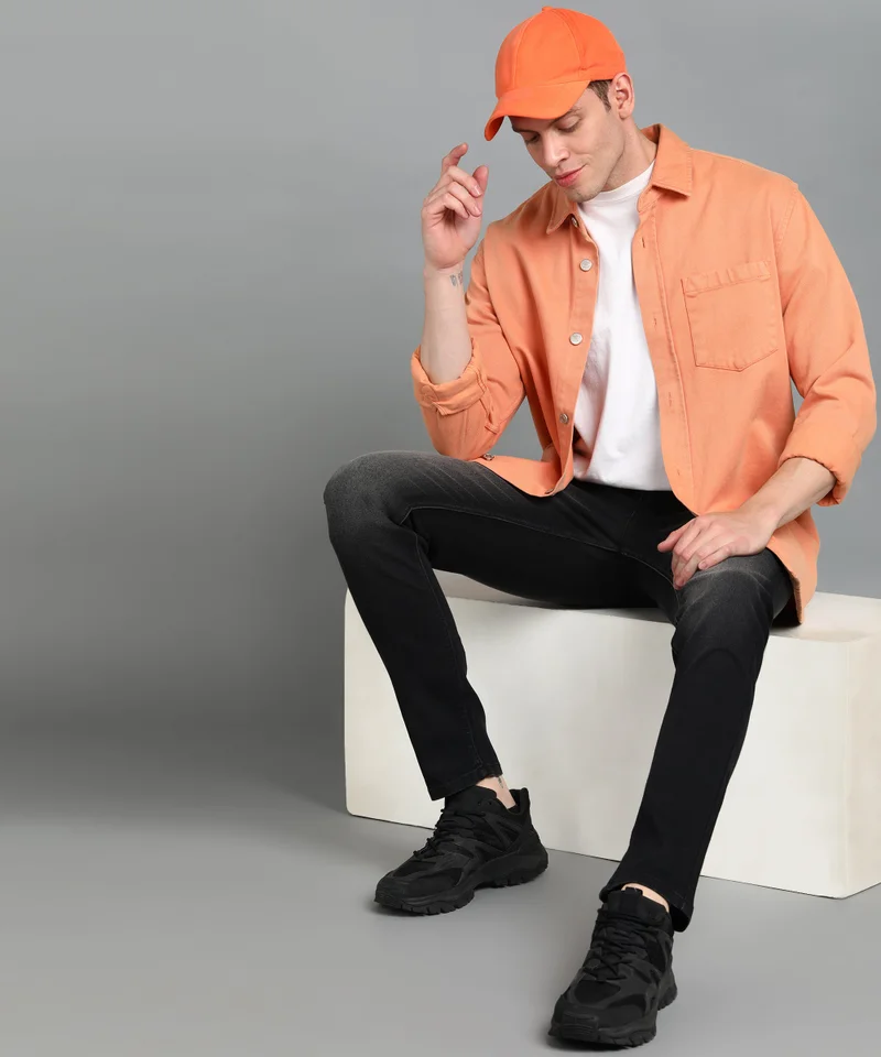 Urbano Fashion  Urbano Fashion Men's Black Slim Fit Washed Jeans Stretchable for Men | Best Price UAE